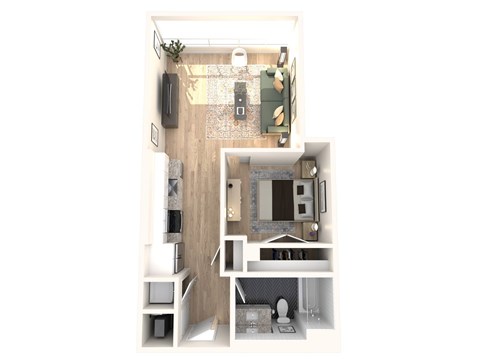 The Guardian Apartments in Silver Spring, Maryland One Bedroom Floor Plan